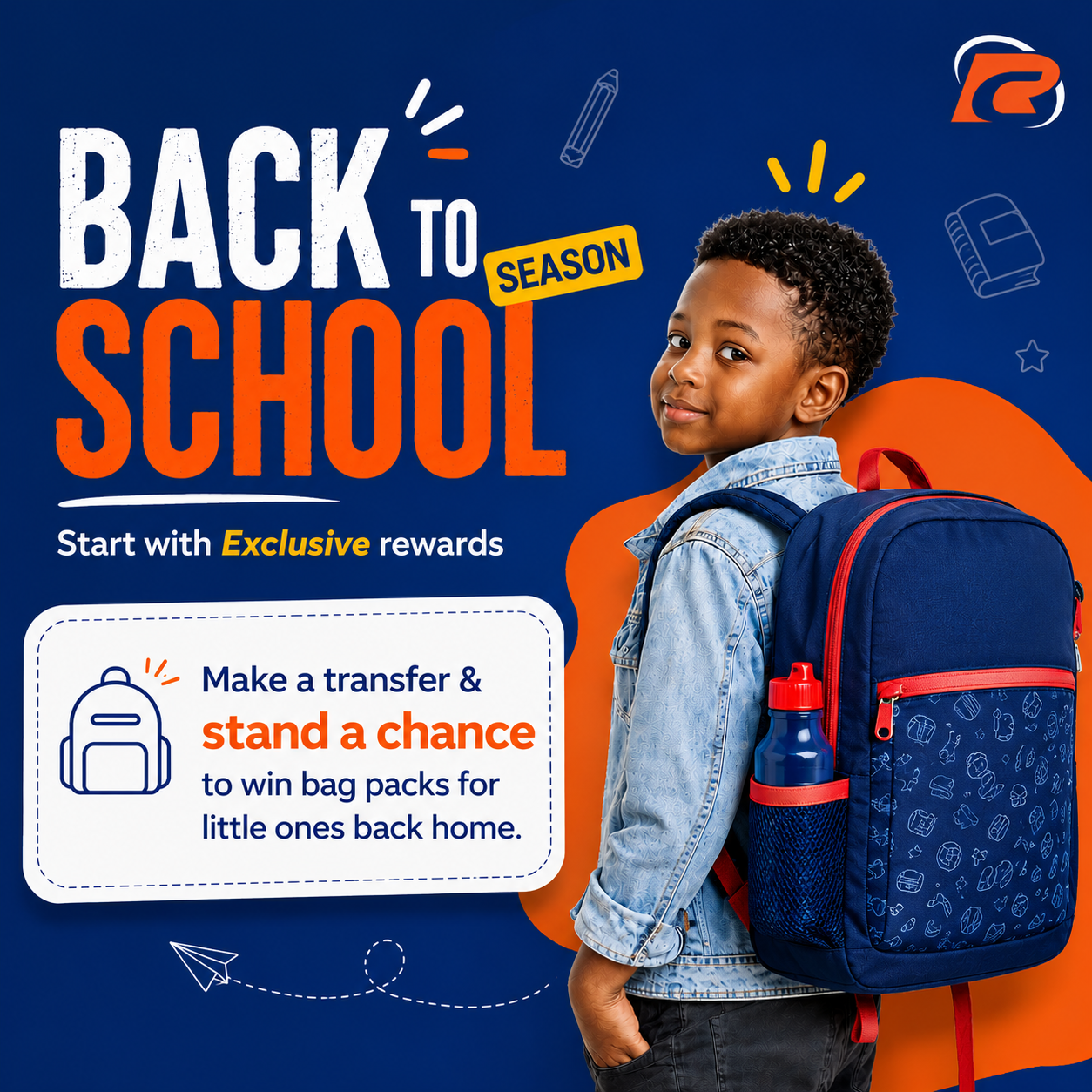 send money get free transfer and stand a chance to win bag packs for little ones back home